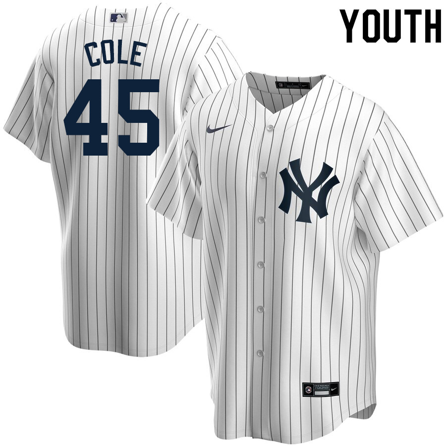 2020 Nike Youth #45 Gerrit Cole New York Yankees Baseball Jerseys Sale-White
